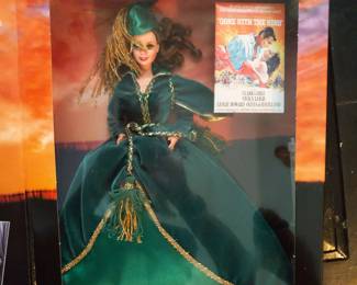 1994 Barbie as Scarlett OHara Green Curtain Dress