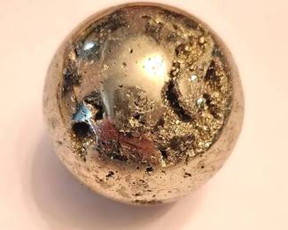 Polished Pyrite Sphere from Peru Mineral Specimen