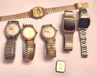 Mens Vintage Watch Lot Bulova, Gruen, Medana, Crown Accro More Parts or Repair