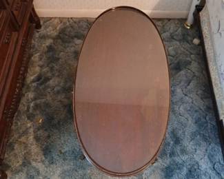 Mersman Brand Solid Wood Oblong Coffee Table With Glass Top