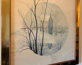 Framed Buckley Moss Limited Edition Lithograph Signed 