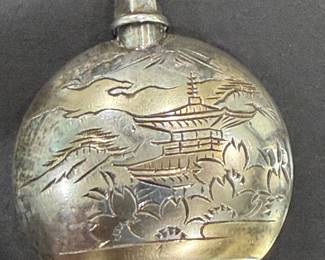 Sterling Silver Asian Perfume Bottle 