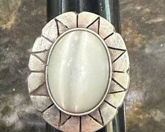Native American Mother Of Pearl and Sterling Ring