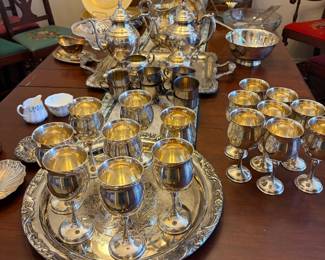 Silver Plated Chalices and serving pieces