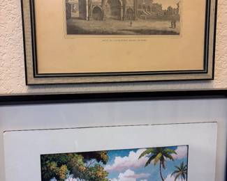 Vintage Rome Italy Engraving by Tommasco Cuccioni & Vintage Hawaii Giclee Print 