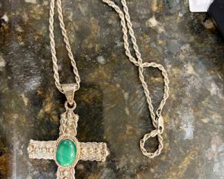 Sterling Silver and Turquoise Cross necklace 