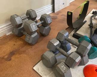 Hexagonal Cast Iron Dumbbells
