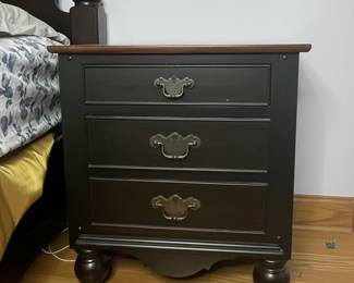 Black Three-Drawer Nightstand