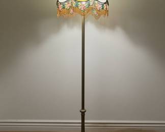 Vintage Tiffany-Style Stained Glass Floor Lamp