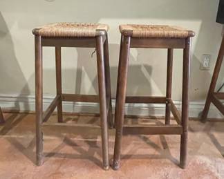 Mid-Century Modern Style Danish Cord Backless Bar Stools