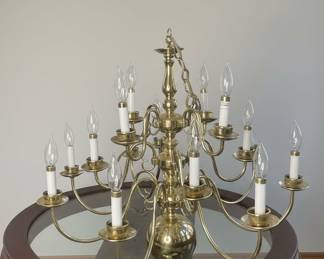 Dutch Style Brass Chandelier