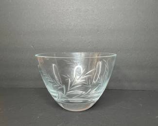 Etched Crystal Serving Bowl