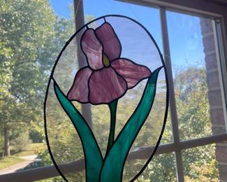 Stained Glass Iris Suncatcher