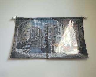 Venetian Canal Scene Woven Wall Tapestry