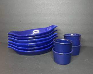 Chantal Cobalt Blue Stoneware Au Gratin Dishes and Ramekins