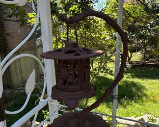 Vintage Cast Iron Pagoda-Style Hanging Lantern