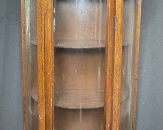 Curved Glass Wall Tabletop Curio Cabinet