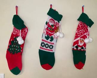 Knit Christmas Stockings Vtg