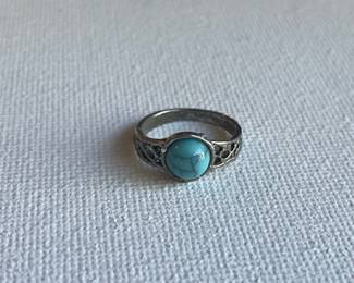 Sterling Silver Turquoise Cabochon Ring