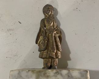 Vintage Figural Gilt Bronze and Marble Wall Bracket