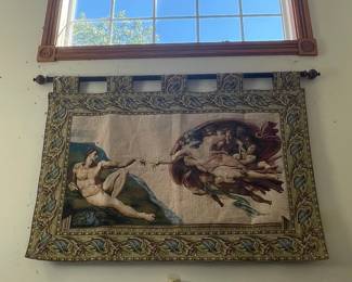 The Creation of Adam Woven Tapestry