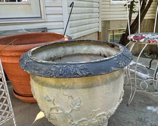 Vintage Cast Stone Garden Planter