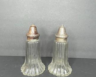 Vintage Crystal Salt and Pepper Shakers