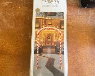 Holiday Elegance Lighted Wooden Arch