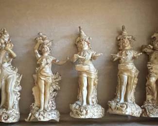 Vintage Resin Putti Musician Figurines
