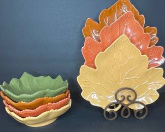 Over and Back Leaf Shaped Dinnerware