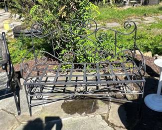 Wrought Iron Garden Bench