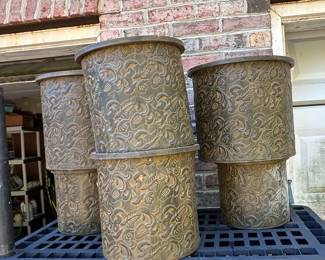 Embossed Metal Planters