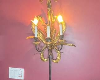 Italian Florentine Wheat Sword Wall Sconce