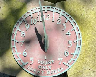 Vintage Cast Metal Garden Sundial