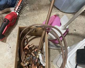 Assorted Copper Plumbing Fittings and Tubing