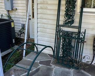Vintage Wrought Iron Garden Gate and Arbor Section