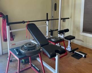 York Barbell Weight Bench and Rack System
