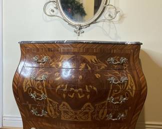 Louis XV Style Bombe Commode with Marble Top