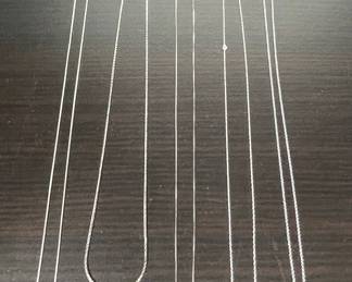 18k and 14k White Gold Chain Necklaces
