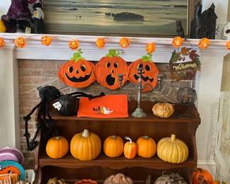 Vintage Felt Halloween Jack-O-Lantern Wall Decorations