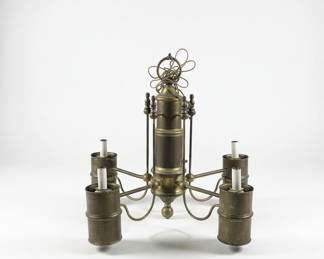 Vintage Brass Four-Light Chandelier