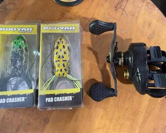 Booyah Pad Crasher Topwater Lures and Baitcasting Reel