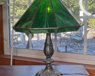 Slag Glass Table Lamp