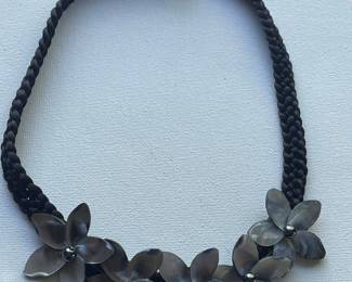 Polynesian-Style Mother of Pearl Tiare Flower Necklace