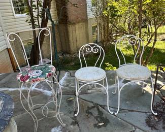 Vintage Wrought Iron Ice Cream Parlor Chairs