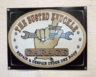 Busted Knuckle tin sign