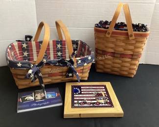 Several Longaberger baskets