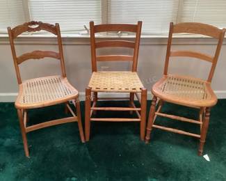 Cane & woven seat chairs