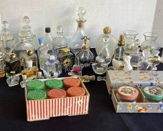 Vintage perfume bottles & jars