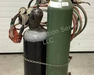 Oxy acetylene torch set, victor gauge set